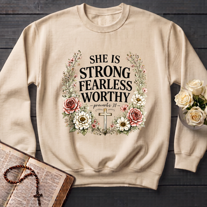 She Is Strong Fearless Worthy Proverbs 31 01