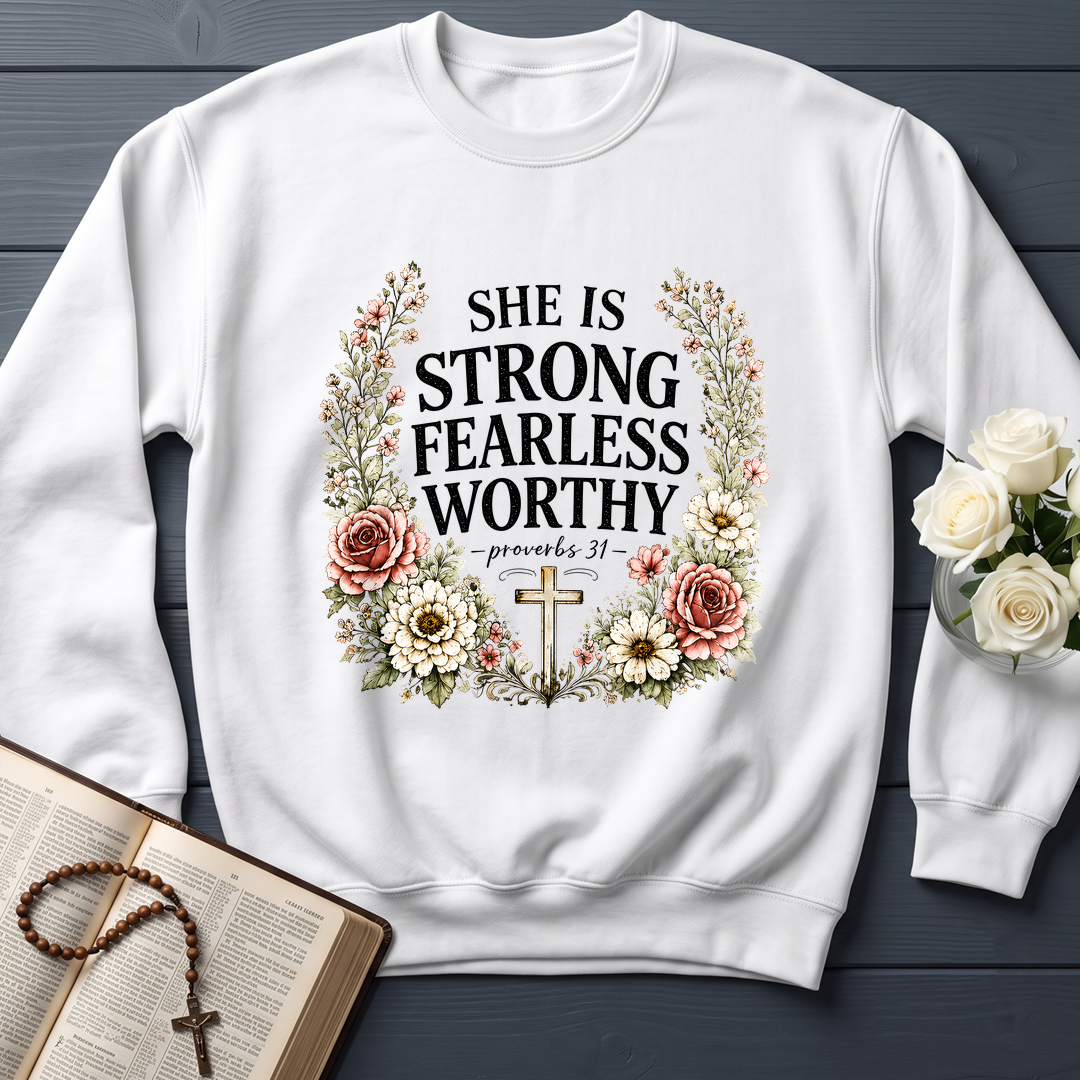 She Is Strong Fearless Worthy Proverbs 31 01