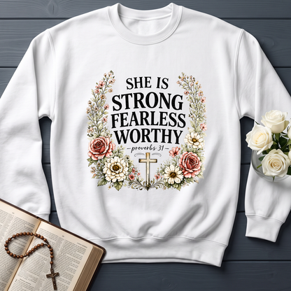 She Is Strong Fearless Worthy Proverbs 31 01