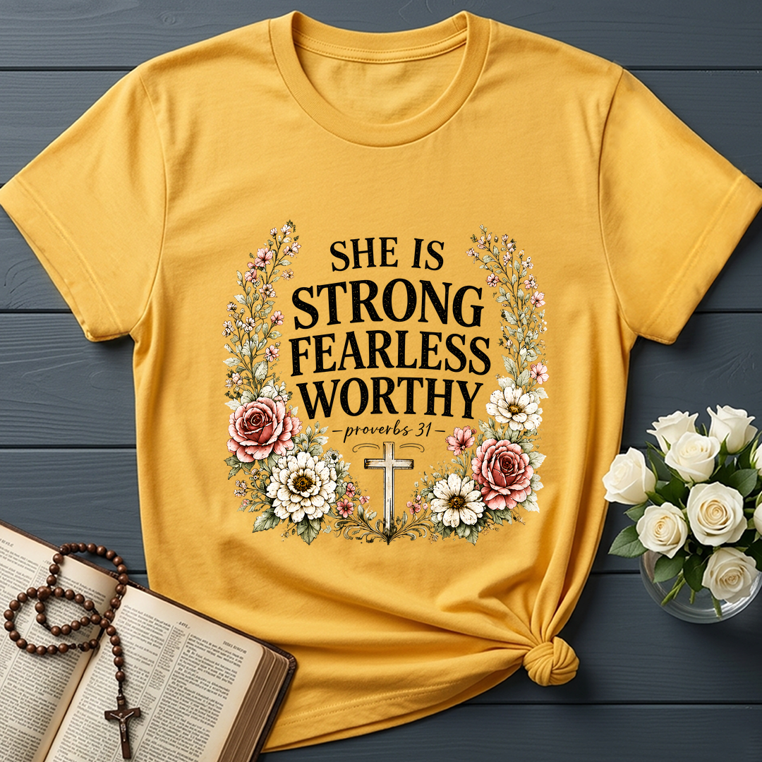 She Is Strong Fearless Worthy Proverbs 31 01