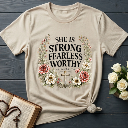 She Is Strong Fearless Worthy Proverbs 31 01