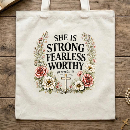 She Is Strong Fearless Worthy Proverbs 31 01