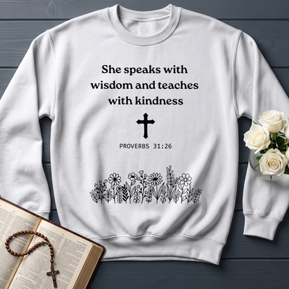 She Speaks With Wisdom And Teaches With Kindness Proverbs 31.26 01