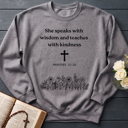 She Speaks With Wisdom And Teaches With Kindness Proverbs 31.26 01