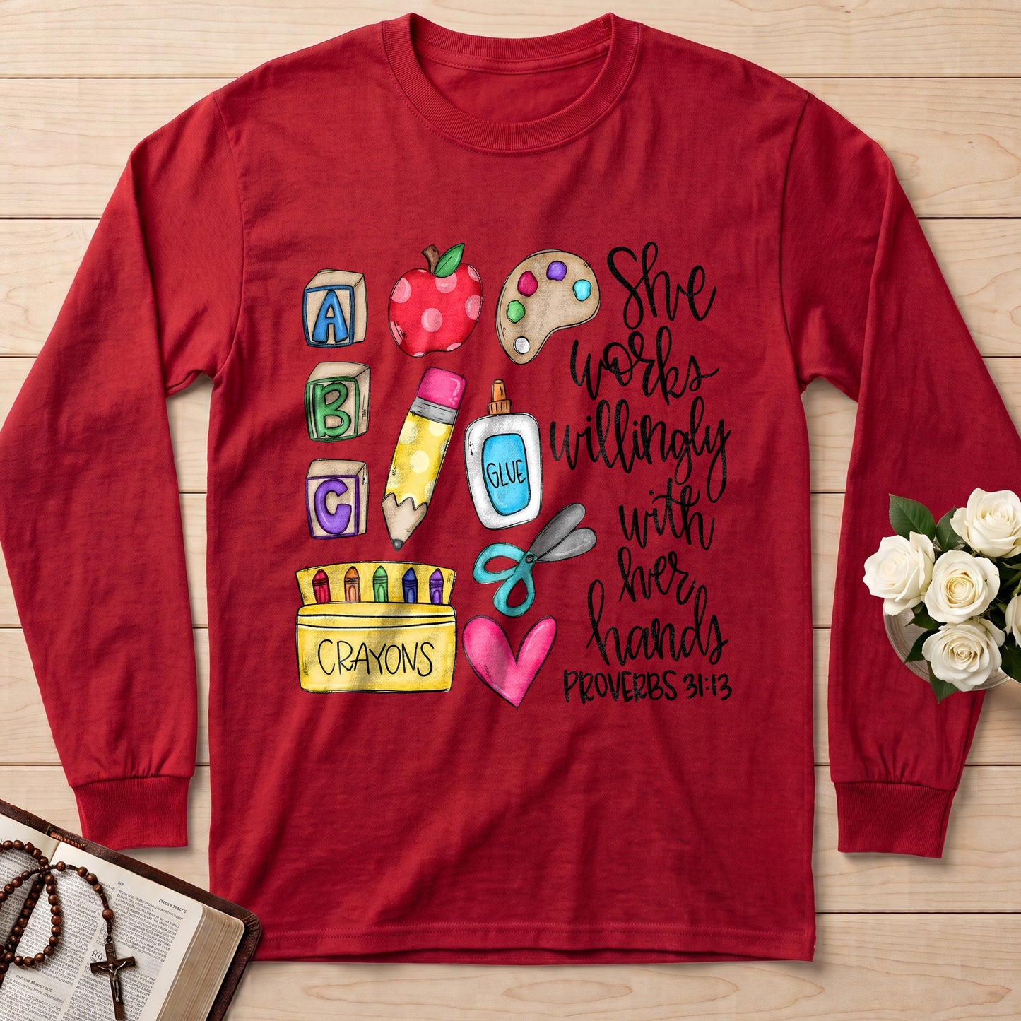 She Works Willingly With Her Hands Glue Crayons Proverbs 31.13 02
