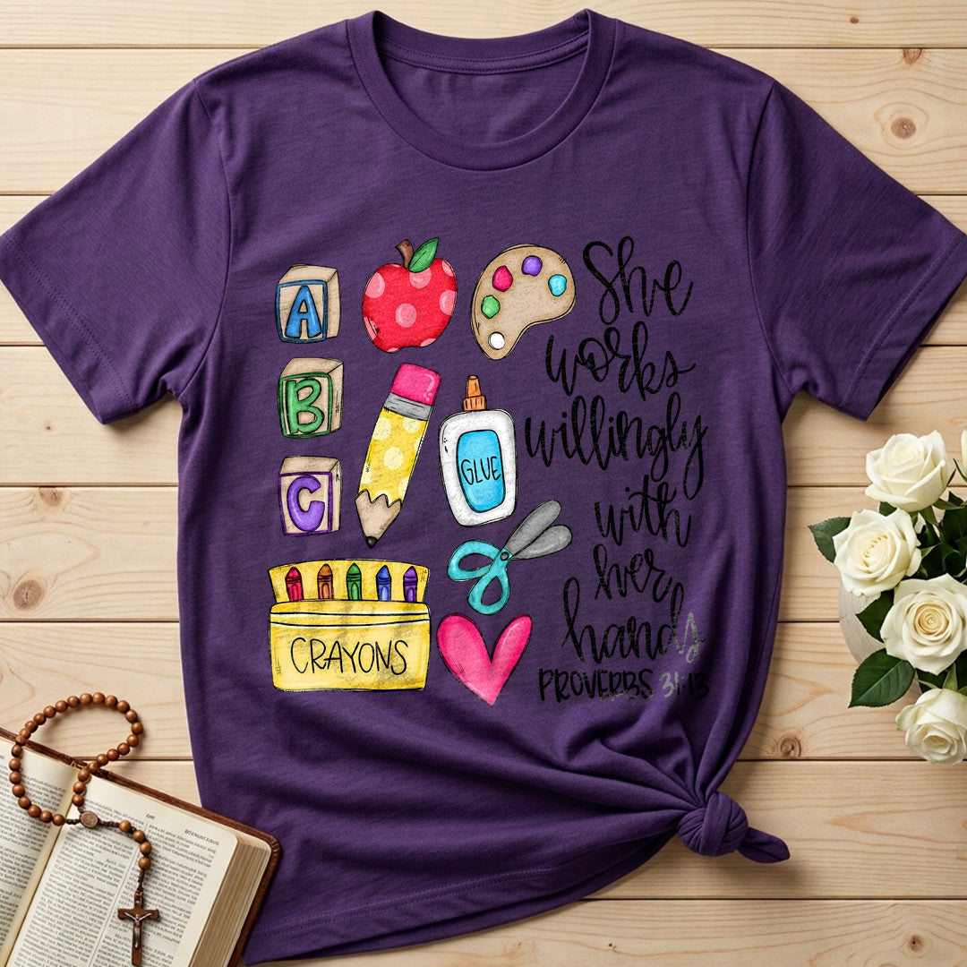 She Works Willingly With Her Hands Glue Crayons Proverbs 31.13 02