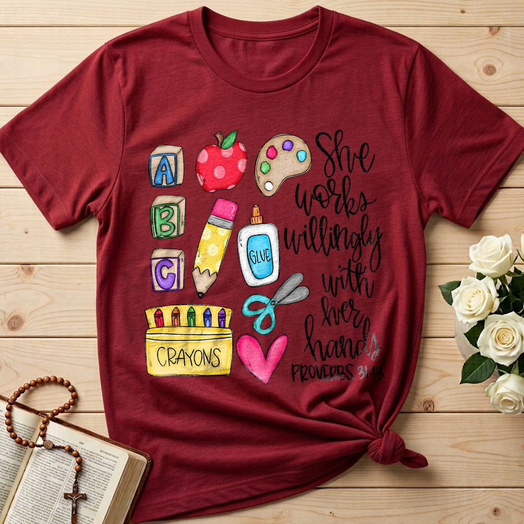 She Works Willingly With Her Hands Glue Crayons Proverbs 31.13 02