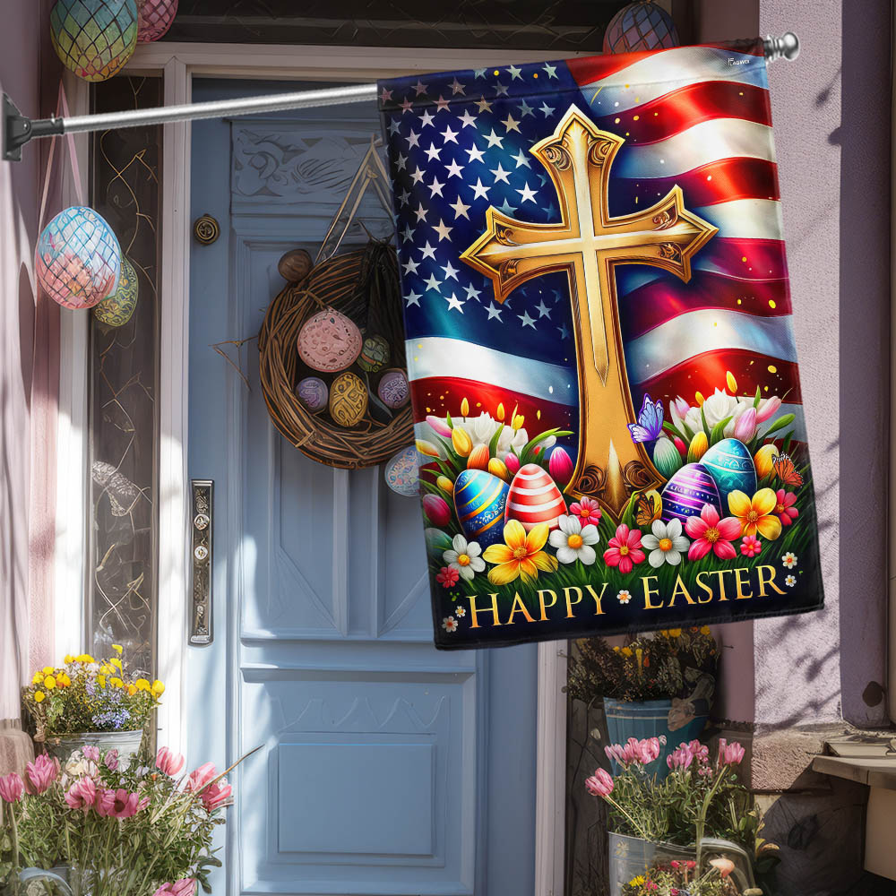 FLAGWIX  Christian Cross Happy Easter Day Flag