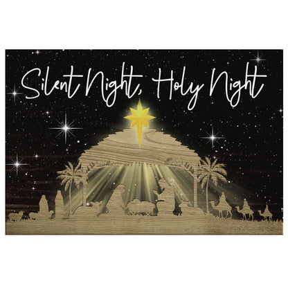 Silent Night Holy Night Jesus Born Christmas Wall Art Canvas, Christian Gifts