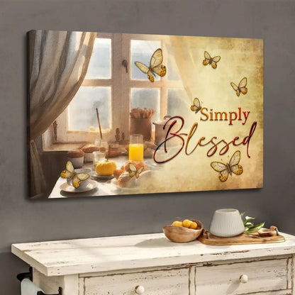 Christian Wall Art - Simply Blessed Canvas - Butterfly Window