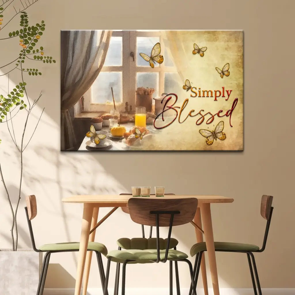 Christian Wall Art - Simply Blessed Canvas - Butterfly Window