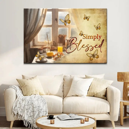 Christian Wall Art - Simply Blessed Canvas - Butterfly Window