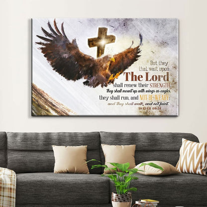 They That Wait Upon The Lord Canvas, Soaring Eagle, Isaiah 40:31 KJV Wall Art