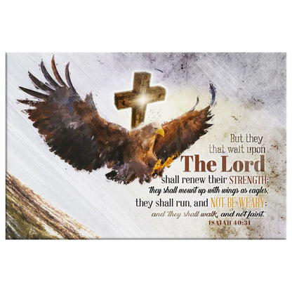They That Wait Upon The Lord Canvas, Soaring Eagle, Isaiah 40:31 KJV Wall Art
