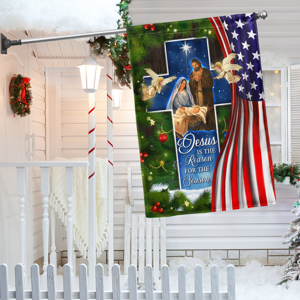 Nativity Of Jesus Christmas flags - Holy Family 'Jesus Is the Reason for the Season' Christmas Décor  - 3-Day Shipping