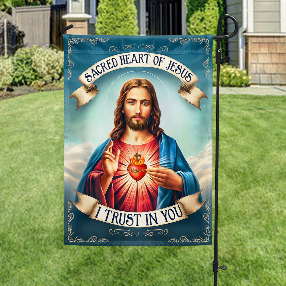 Sacred Heart Of Jesus I Trust In You Flag