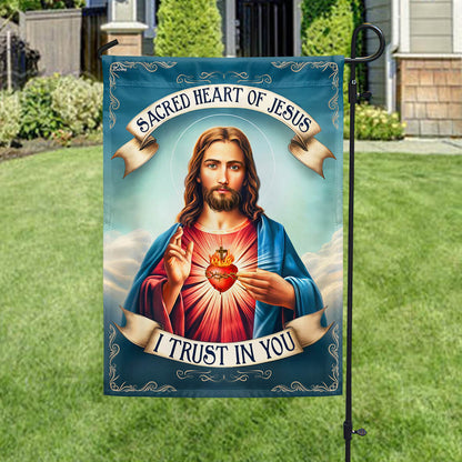 Sacred Heart Of Jesus I Trust In You Flag