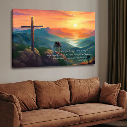 Take Heart I Have Overcome The World John 16:33 NIV Wall Art Canvas
