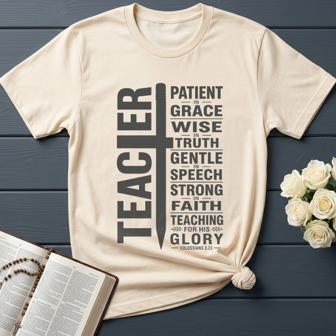 Teacher Patient In Grace Wise Truth Gentle Speech Strong Faith Teaching For His Glory Colossians 3.23 01