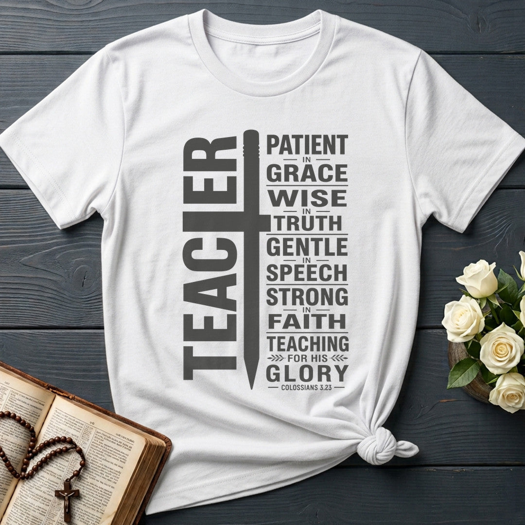 Teacher Patient In Grace Wise Truth Gentle Speech Strong Faith Teaching For His Glory Colossians 3.23 01