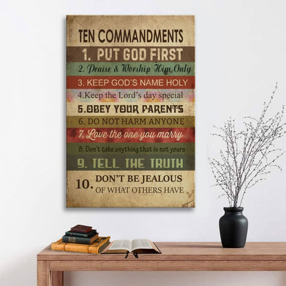 Ten Commandments Wall Art Canvas