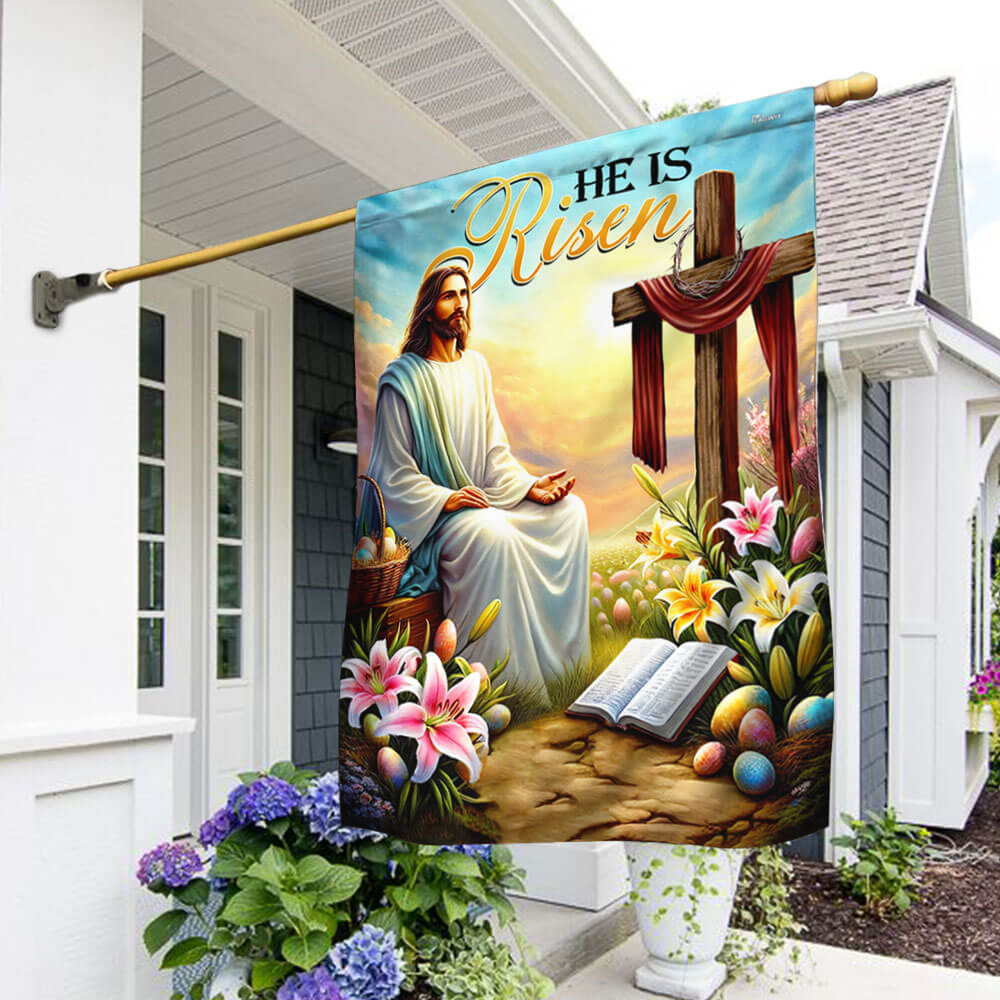 FLAGWIX  Jesus Christ Easter Day He Is Risen Christian Cross Flag