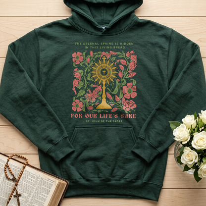 The eternal spring is hidden in this living bread For our life's sake 01