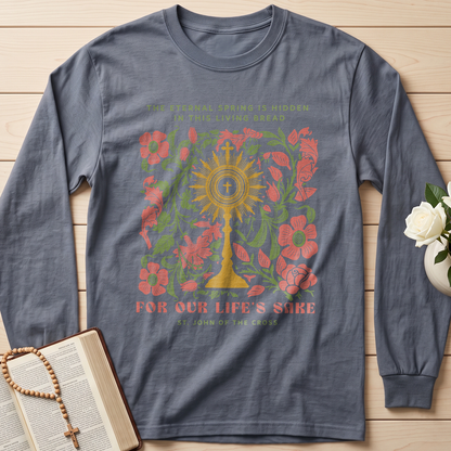 The eternal spring is hidden in this living bread For our life's sake 01