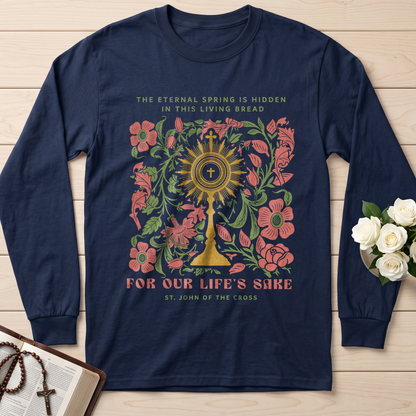 The eternal spring is hidden in this living bread For our life's sake 01