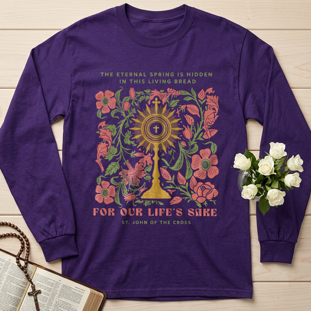 The eternal spring is hidden in this living bread For our life's sake 01