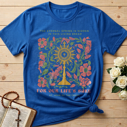 The eternal spring is hidden in this living bread For our life's sake 01