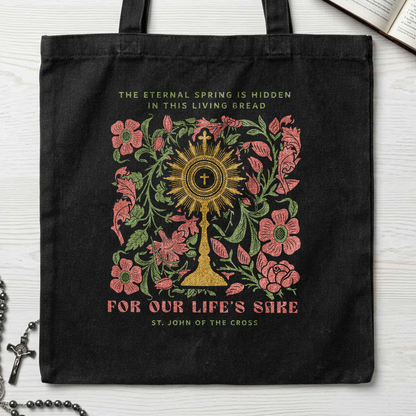 The eternal spring is hidden in this living bread For our life's sake 01