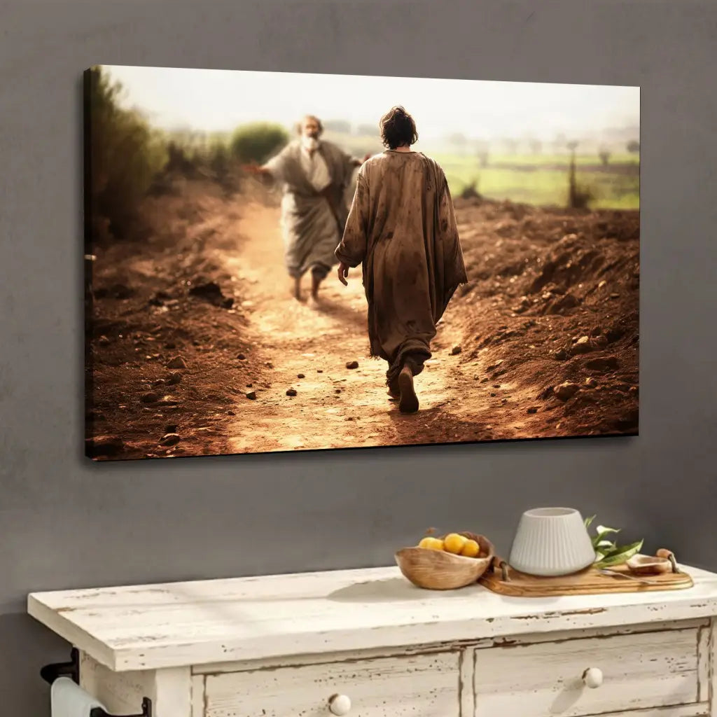 The Father Runs Towards His Son, The Prodigal Son, Wall Art Canvas