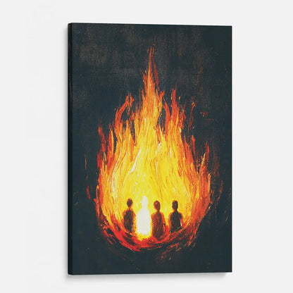 The Fiery Furnace Wall Art Canvas (Shadrach, Meshach, Abednego with Son of God)