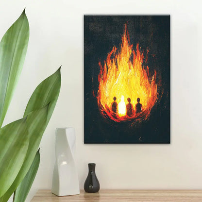 The Fiery Furnace Wall Art Canvas (Shadrach, Meshach, Abednego with Son of God)