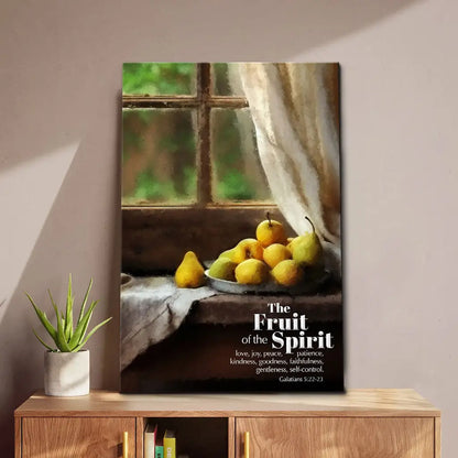 The Fruit Of The Spirit Wall Art, Vintage Window, Christian Canvas Art