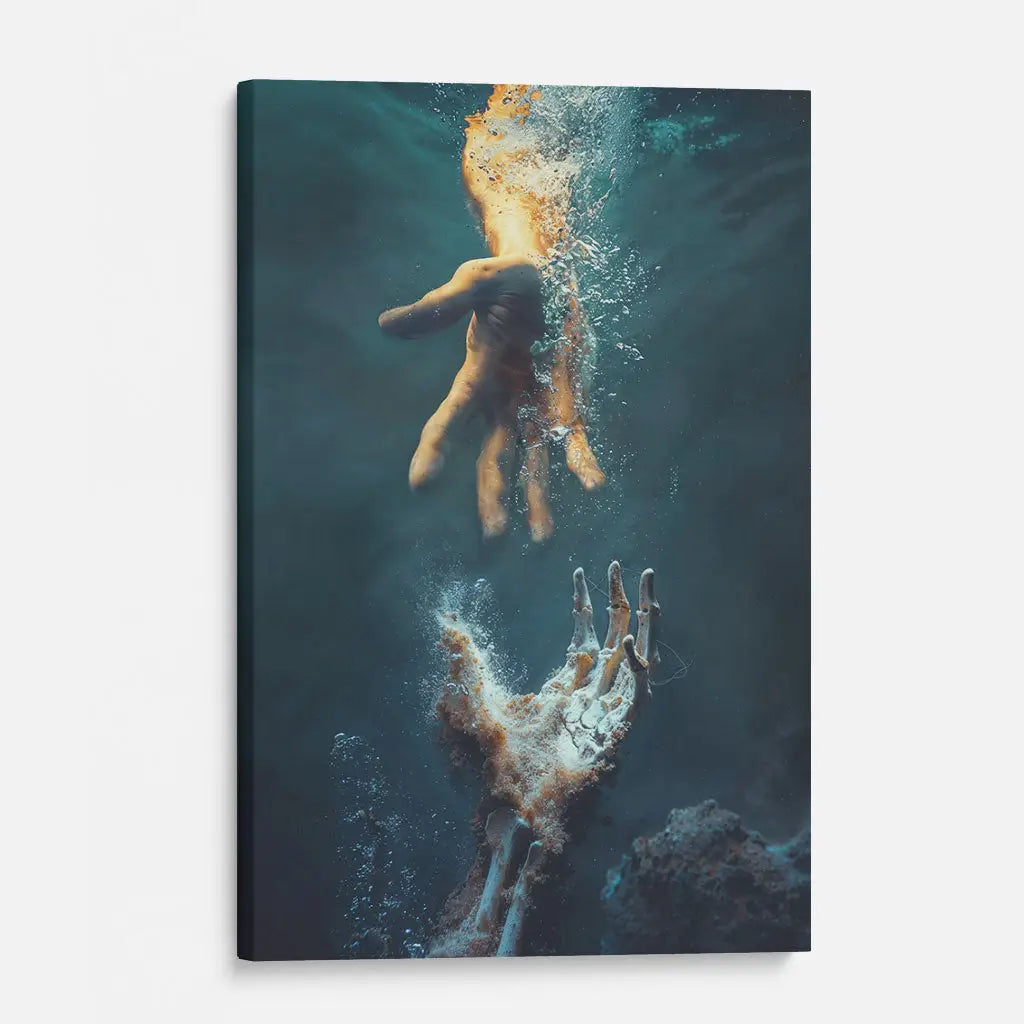 The Hand Of God, Jesus Reaching Into Water, Wall Art Canvas