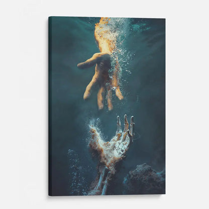The Hand Of God, Jesus Reaching Into Water, Wall Art Canvas