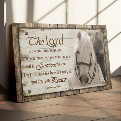 The Lord Bless You And Keep You, Horse, Farmhouse, Christian Wall Art Canvas