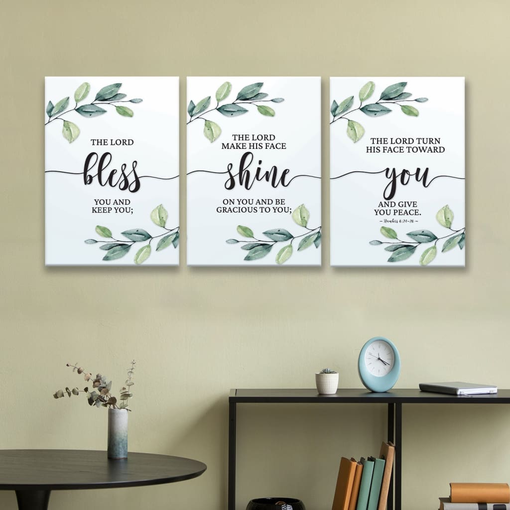 The Lord Bless You And Keep You - 3 Panel Christian Wall Art Canvas