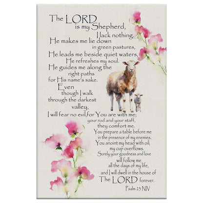 The Lord is My Shepherd Psalm 23 Wall Art Canvas