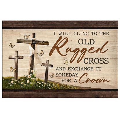 The Old Rugged Cross, Classic Christian Hymn, Wall Art Canvas Print