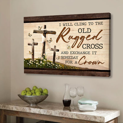 The Old Rugged Cross, Classic Christian Hymn, Wall Art Canvas Print