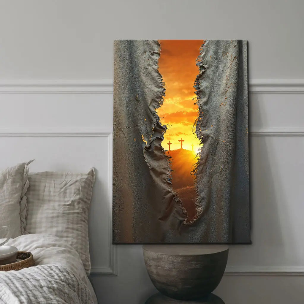 The Veil Was Torn at Jesus' Crucifixion - Christian Wall Art Canvas