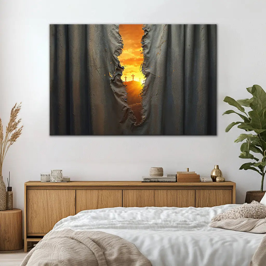 The Veil Was Torn at Jesus' Crucifixion - Christian Wall Art Canvas
