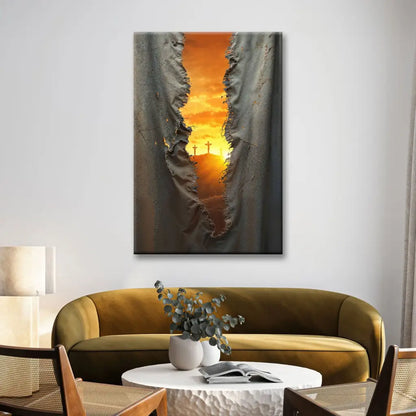 The Veil Was Torn at Jesus' Crucifixion - Christian Wall Art Canvas