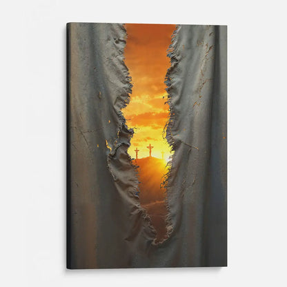 The Veil Was Torn at Jesus' Crucifixion - Christian Wall Art Canvas