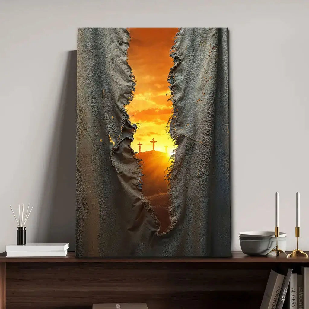 The Veil Was Torn at Jesus' Crucifixion - Christian Wall Art Canvas