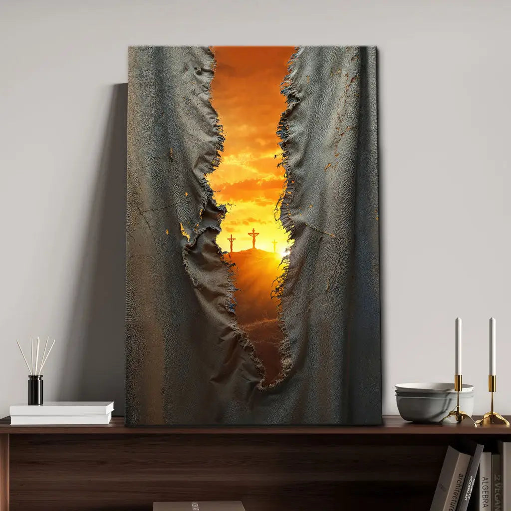 The Veil Was Torn at Jesus' Crucifixion - Christian Wall Art Canvas