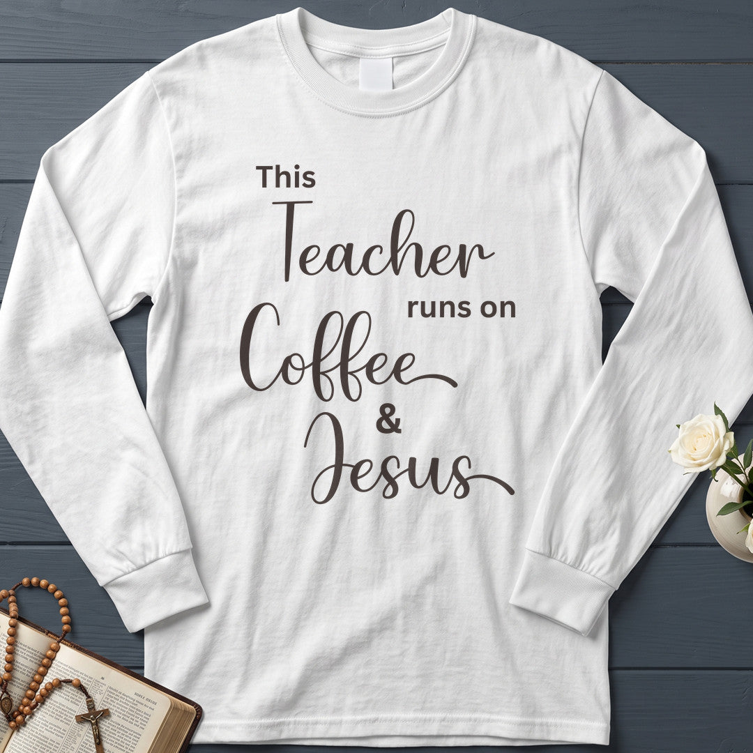 This Teacher Runs On Coffee And Jesus 01